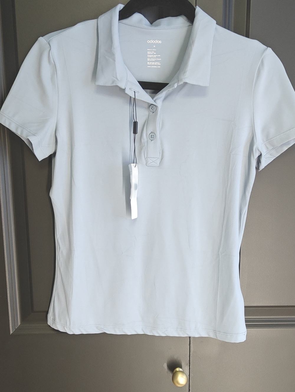 Women’s Pale Blue Short-Sleeve Polo Athletic Shirt